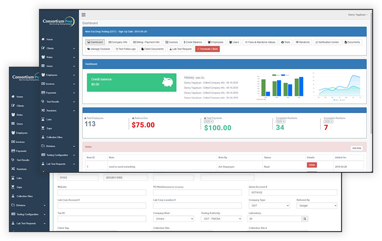 Dot Drug Testing Consortium Management Software